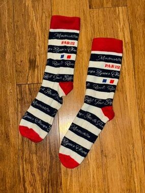 Paris Striped Crew Socks